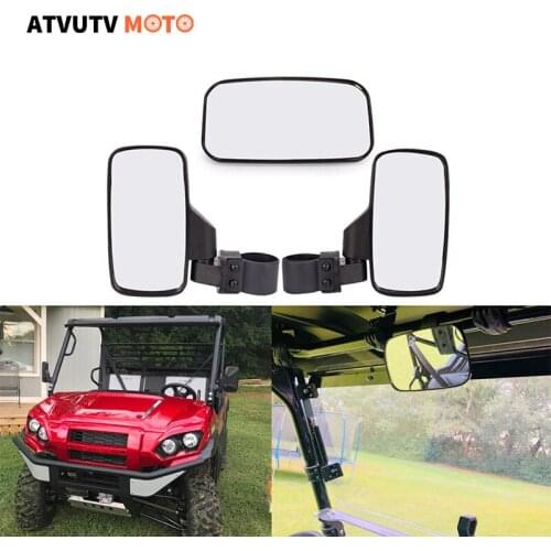 1 Set 1.5" 1.75" 2" Side View Mirrors With Center Mirror UTV Rearview Mirror For Polaris Ranger RZR Can Am Maverick Farmer Utv