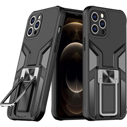 Magnetic Metal Ring Holder Case For iPhone 12 Pro Max 12 Mini 11 XR XS MAX X 8 7 Plus SE 2020 Military TPU Armor Kickstand Cover