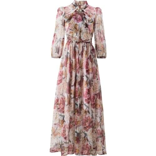 DIDABOLE Designer Runway New WomenS Long Dress Sexy Vintage Fashion Party Casual Elegant Chic High Quality Mesh Printed Dress