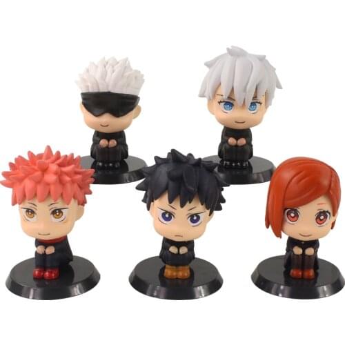 6-7cm 5pcs/Lot Anime Jujutsu Kaisen Itadori Yuji Fushiguro Megumi Kugisaki Nobara Gojo Satoru PVC Action Figure Toys Model Doll