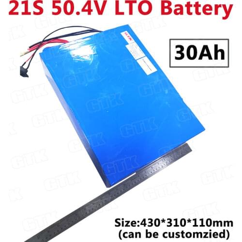 GTK LTO 50.4V 30Ah Lithium Titanate Battery Pack 20,000 cycle with 21S BMS for 48v 50v electric surfboard scooter+5A charger