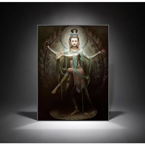 Kwan-yin Guanyin Art Print of Poster Exhibition Buddha Wall Painting High Quality Print Large Size