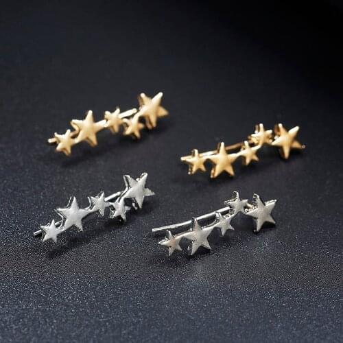 Hot Selling Simple Stylish Star Women Dangle Earrings Shiny Gold Color Exquisite Versatile Female Earring Jewelry