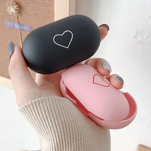 Matte Heart Earphone Case For Samsung Buds Plus Cases Cute Hard Pink Wireless Earphone Protective Cover For Galaxy Buds+ Case