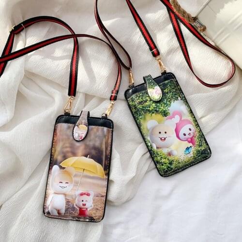 Cartoom Lovely Mini Mobile Phone Bag Female Crossbody Bag Ladies Shoulder Bag Leather Cell Phone Bag Coin Purse Women Handbag