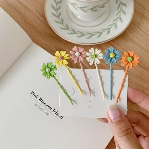 Cute Flower Pattern Little Girl Hair Clips Kawaii Bobby Pin For Baby Girl Hair Decoration Infant Hairclip