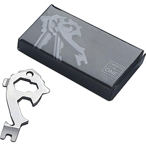 20-in-1 Multi-Tool Mini Portable Stainless Steel Screwdriver Opener Spanner Key Chain Multi Functional Tool for Camping Climbing