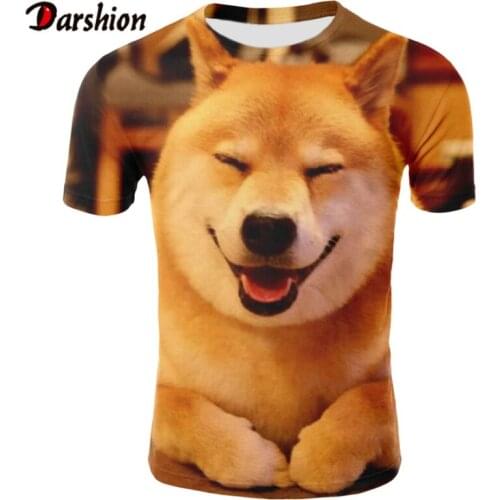 3D Print Men Cute T-Shirt Cartoon Dog Pattern Animal Printing Tee Tops Short Sleeve Funny Harajuku T-Shirt Plus Size Sweatshirts
