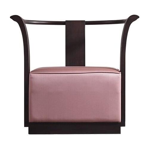 New Chinese light luxury solid wood cloth leisure chair Zen modern Chinese single sofa living room