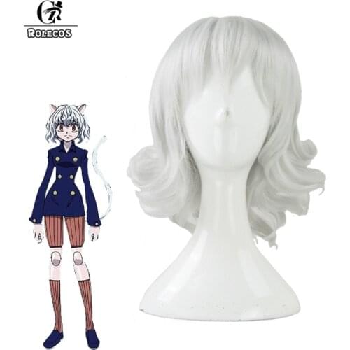 ROLECOS Hunter x Hunter Neferpitou Cosplay Wig Anime Neferpitou Cosplay Wig Women Headwear Synthetic Short Hair Heat resistant