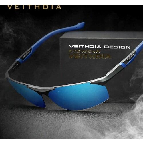 VEITHDIA Aluminum Magnesium Mens Sunglasses Polarized Blue Coating Mirror Sun Glasses Oculos Male Eyewear Accessories Men 6589