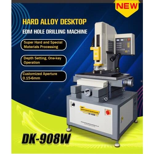 DK-908W EDM small hole Drilling Machine Ø0.15-3mm for Super Hard Alloy and Metal Depth Setting&One-Key Processing