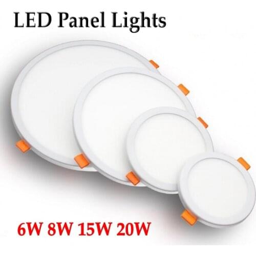 LED Panel Lights Ultrathin Surface Downlight 6W 8W 15W 20W 220V Square Round Panel Light White/Warm Indoor Bedroom LED Light