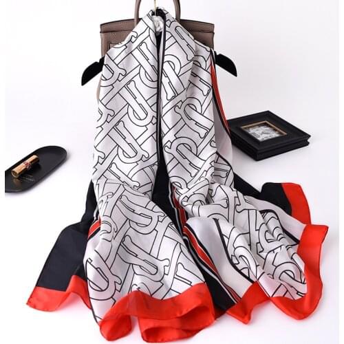 Spring Elegant Womens Scarves Luxury Designer Silk Shawls Foulard Ladies Summer Long Beach Pareo Sun Protection Stole SFP257
