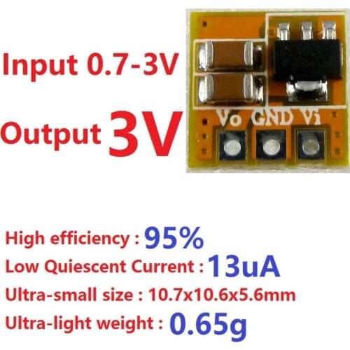 High efficiency Low Quiescent Current 1.5V 1.8V 2V to 3V DC DC Boost Step up Converter for AA AAA Dry cell Button battery