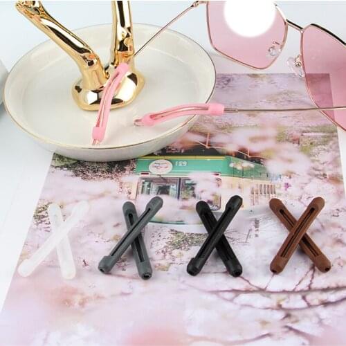 High quality eyewear transparent Anti Slip silicone ear hook temple tip holder eye glasses accessories soft
