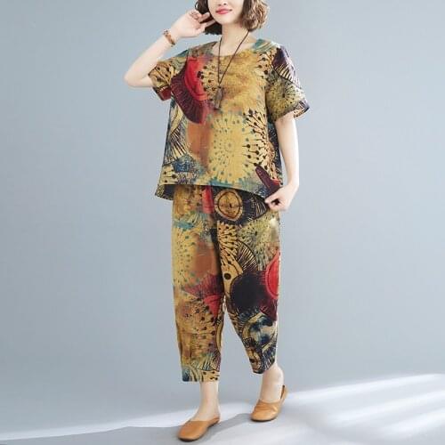 Tie Dye Print Chic Travel Casual Set 2021 New Summer Set Women Clothes Set Loose Tops Wide Leg PantsTwo Piece Womens Set Suit