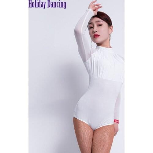 Long Sleeve Women Latin Dance Bodysuit Latin Dancing Tops Practise Tango Chacha Dancing Performamnce L1093