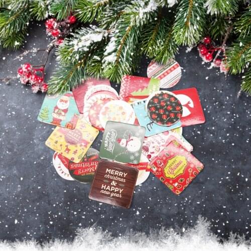 1 box Merry Christmas Cake Decorative Sticker 38/48pcs Santa Claus Paper Stickers Scrapbook DIY Diary Album Stick Decoration