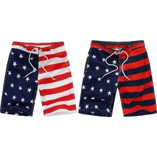 2021 Top Kids Boys Drawstring Swim Toddler Star Striped Beach Shorts Boardshorts