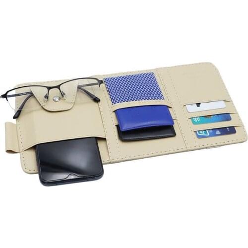 Car Accessories Light Barrier Sun Visor Storage Clip Sun Visor Storage Bag Car Decoration Storage Cover Car Windshield Sunshade