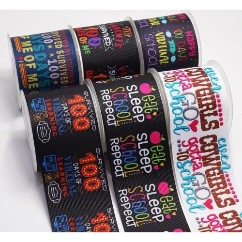 Free shipping 3 inch 4th of July Cartoon Printed Grosgrain Ribbon Craft Suppliers 51781