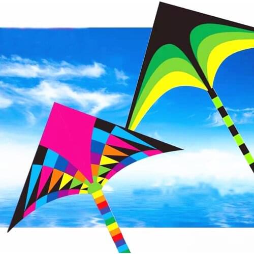 Free shipping high quality large delta rainbow kites flying toys ripstop nylon with handle line kites for adults eagle windsock