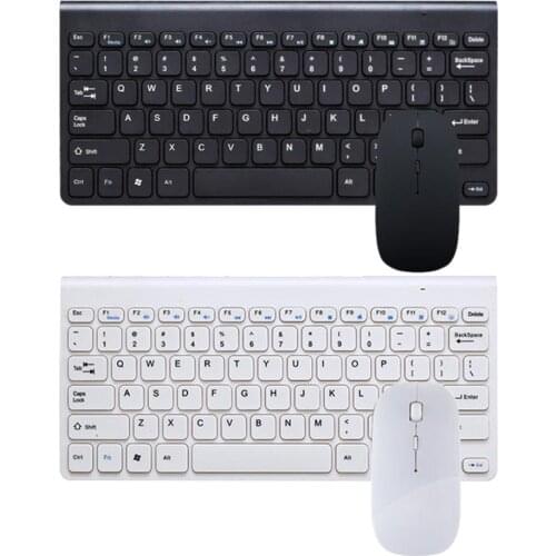 2.4 GHz Wireless Keyboard And Optical Mouse Black White Small Stylish Mouse Set Mini Keyboard For Games Office Entertainment