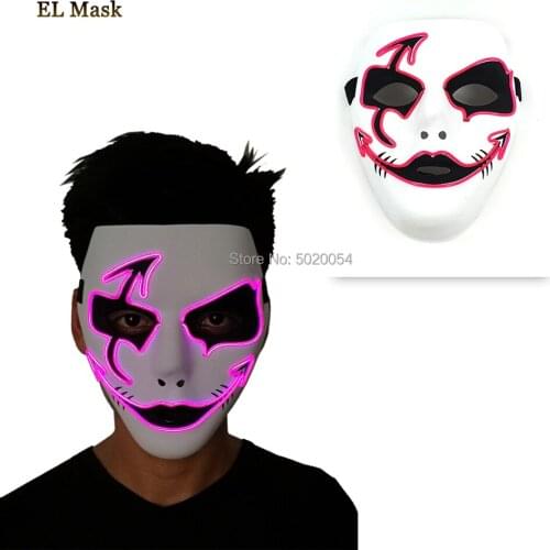 Pay attention Horror House Supplies Glow In Dark Light Up Mask Led Luminous Festival Rave Mask Powered by2-AA batteries