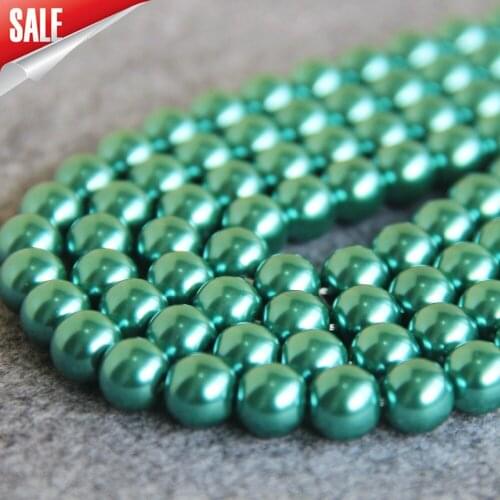 New For Necklace&Bracelet 10mm Blue Shell Pearl Beads SeaShell DIY Gifts For Women Girl Loose Beads Jewelry Making Design 16inch