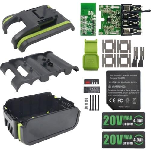 WA3550 Li-ion Battery Case 4.0Ah Sticker PCB Charging Protection Circuit Board For Worx 20V Label Accessories WA3596 WA3595