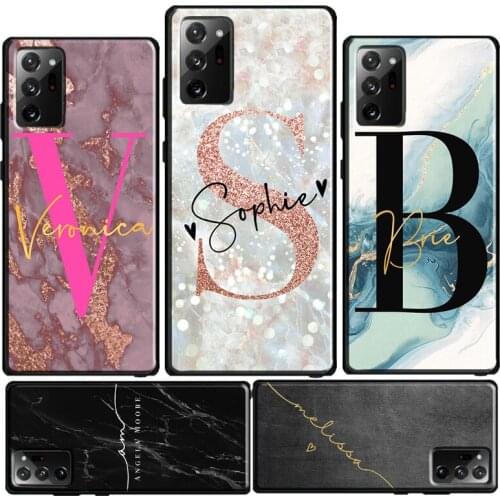 PERSONALISED initials name Rose Gold Case For Samsung Galaxy S21 Ultra S20 FE S10 S9 S8 Plus S10e Note 20 Ultra Note 9 10 Plus