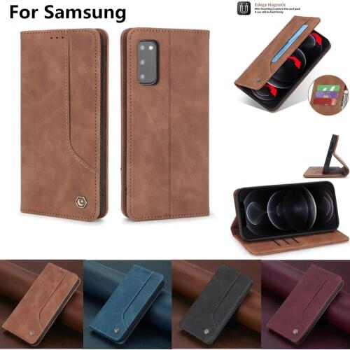 Flip Leather Case for Samsung A21S A31 A41 A51 A71 5G A20 A11 M31 A50 A42 Note 20 ultra S20 FE S10 S9 plus Magnetic wallet cover