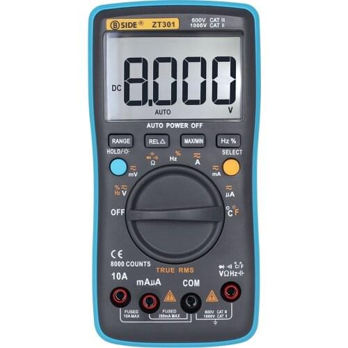 Digital Multimeter Mini Tester AC DC Voltage Current 8000 Counts Portable Handheld Ammeter Ohm Capacitance Temperature Tester
