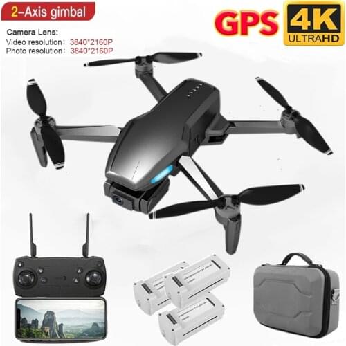 H851 GPS Drone 4K HD Dual Camera Wifi Fpv 2-Axis RC Helicopter Height Hold Headless Mode Professional Foldable Quadcopter RC Toy