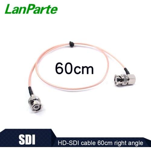 Lanparte 60cm HD SDI Cable with Right Angle BNC to BNC, Male to Male Plug for DSLR SLR Camera and Equipment Accessories