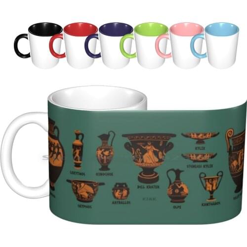 Ancient Greek Pottery Ceramic Mugs Coffee Cups Milk Tea Mug Ancient Greece Archaeology Red Figure Ware Pottery Vase Hellenic