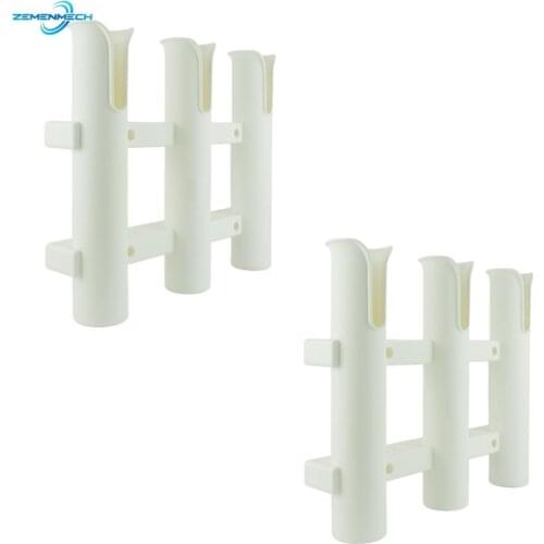 2PCS White Plastic Fishing Rod Holder Fishing Tackle Socket for Boat Marine Angling Box Kayak Yacht Catamaran Inflatable Dinghy