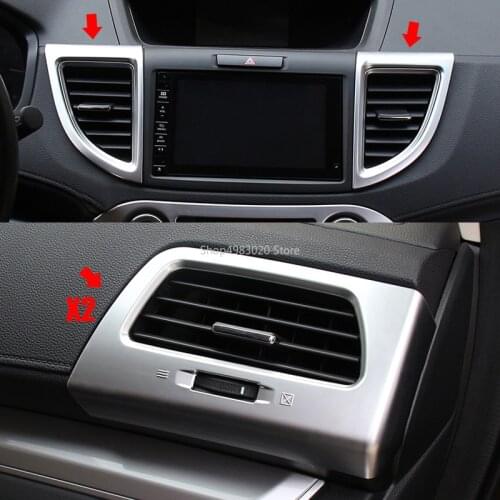 4PCS For Honda CRV CR-V 2012 2013 2014 2015 2016 ABS Chrome Interior Air Condition Vent Outlet Cover Trim car Accessories