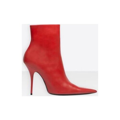 Hot New Brand Women Black Red White Zip Back Pointed Toe Thin Heels Leather Short Boots Elegant Cheap High Quality Booties Lady