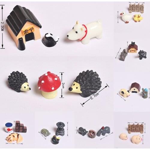 Micro Landscape Home Decor Miniatures Kawaii Elephant Figurine Garden Bonsai Cartoon Animals Statue 3 Pcs