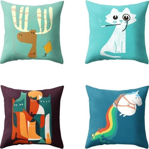 Cartoon Animal Decoration Cushion Cover Polyester Throw Pillow Case Cover Decoration Pillowcases Decorative Pillows Cover