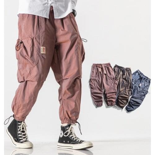 Mens Side Pockets Cargo Harem Pants 2021 Autumn Hip Hop Casual Male Tatical Joggers Trousers Fashion Casual Streetwear Pants