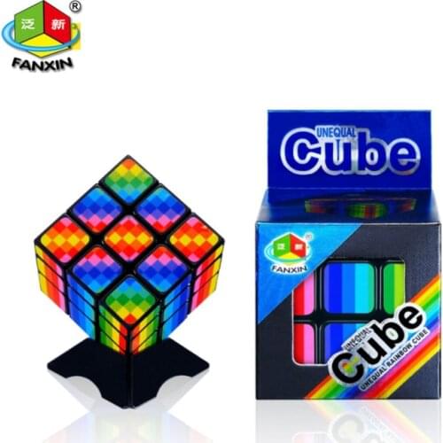New FanXin Rainbow Color Mirror 3x3x3 Magic Cube 3x3 Professional Speed Puzzle Brain Teasers Antistress Educational Toys Kids
