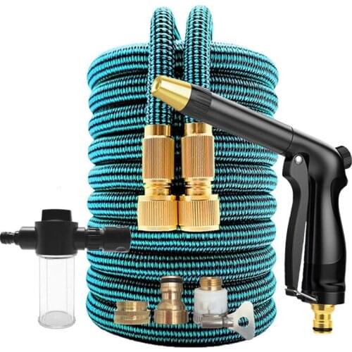 New Garden Watering Hose Expandable Magic Flexible Pipe Metal Nozzle Water Gun Power Sprinkler Car Wash Foam Pot Cleaning Tools