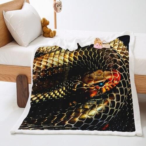 Snake Blanket Snowflake Wool Blanket Coral Fleece Bedspread Blankets Portable Blanket on Bed Home Textiles Dreamlike Style