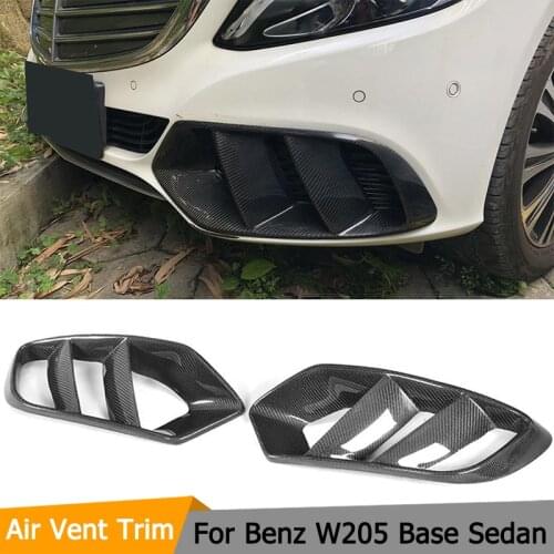Front Bumper Air Vent Cover Outlet Mesh Grill for Mercedes-Benz W205 Base Sedan C180 C300 2015 - 2018 C Class Carbon Fiber / FRP