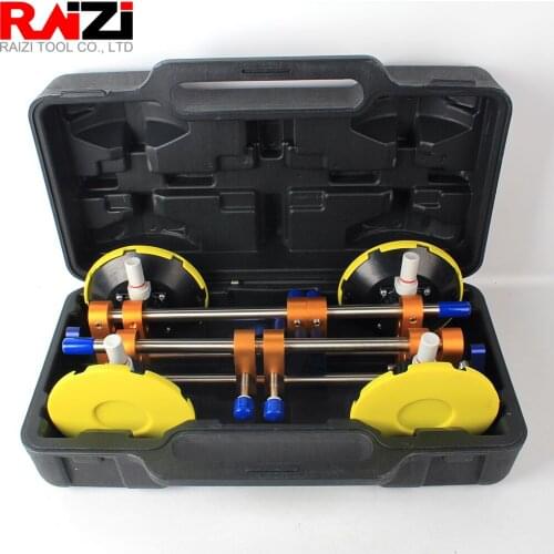 Raizi 1 set Stone Seam Setter with Plastic Case 6 inch Vacuum Suction Cups for Stone Joining Rubber Seamless leveling Suckers
