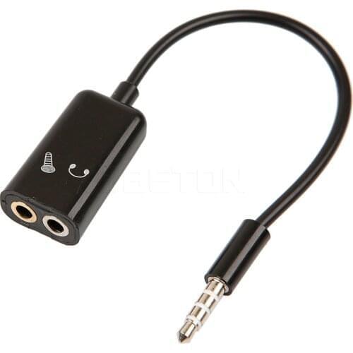 Kebidumei 3.5mm Stereo Splitter Audio Male to Earphone Headset + Microphone Adapter couples turn wiring connector
