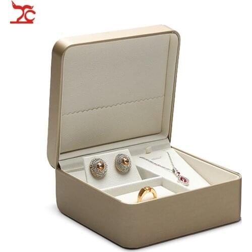 Artificial leather jewelry box necklace box gift box for jewerly set display storage box earring box Jewelry Box Packaging Set